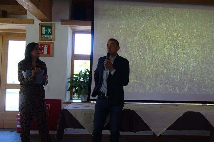 Lisa Casali e Plinio Vanini (Si festeggia il Bitto a La Fiorida 
Vince la sinergia tra cuochi e produttori)