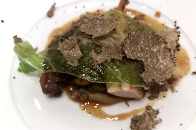 Pernice, lenticchie, verza e finferli (Tartufi e Sangiovese 
al Four Seasons di Milano)