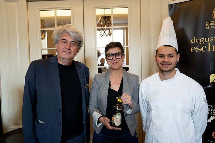 Luigi Caricato, Serena Mela e Giuseppe Lisciotto (Torino capitale del gusto 
con l'Olio Riviera Ligure Dop)
