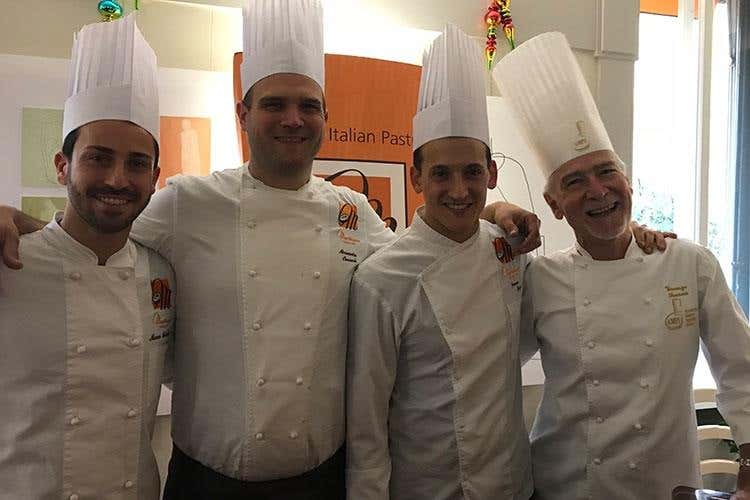 Marco Battaglia, Alessandro Comaschi, Jacopo Zorzi e Enzo Santoro (Una torta speciale per ogni decennio 
Così la Martesana festeggia i 50 anni)
