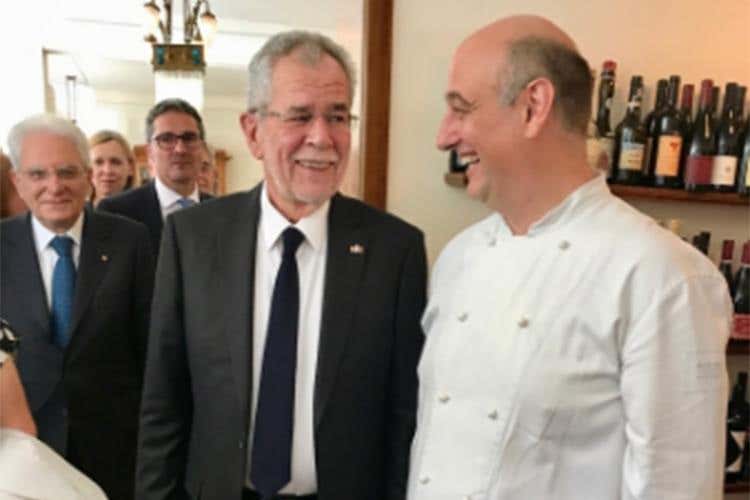 Alexander Van der Bellen e Andrea Fenoglio - Vertice tra capi di Stato al Ristorante Sissi 
In tavola i vini Terlano e Andriano
