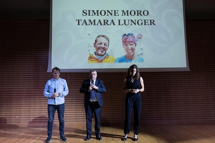 Simone Moro, Guido Della Frera e Tamara Lunger (Villa Torretta si rifà il trucco 
e apre al pubblico “brandizzata” Hilton)